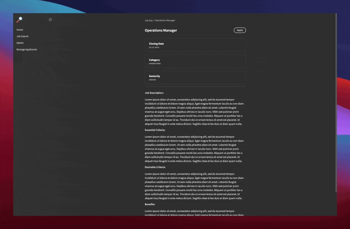 Recruitment portal Recruitment portal