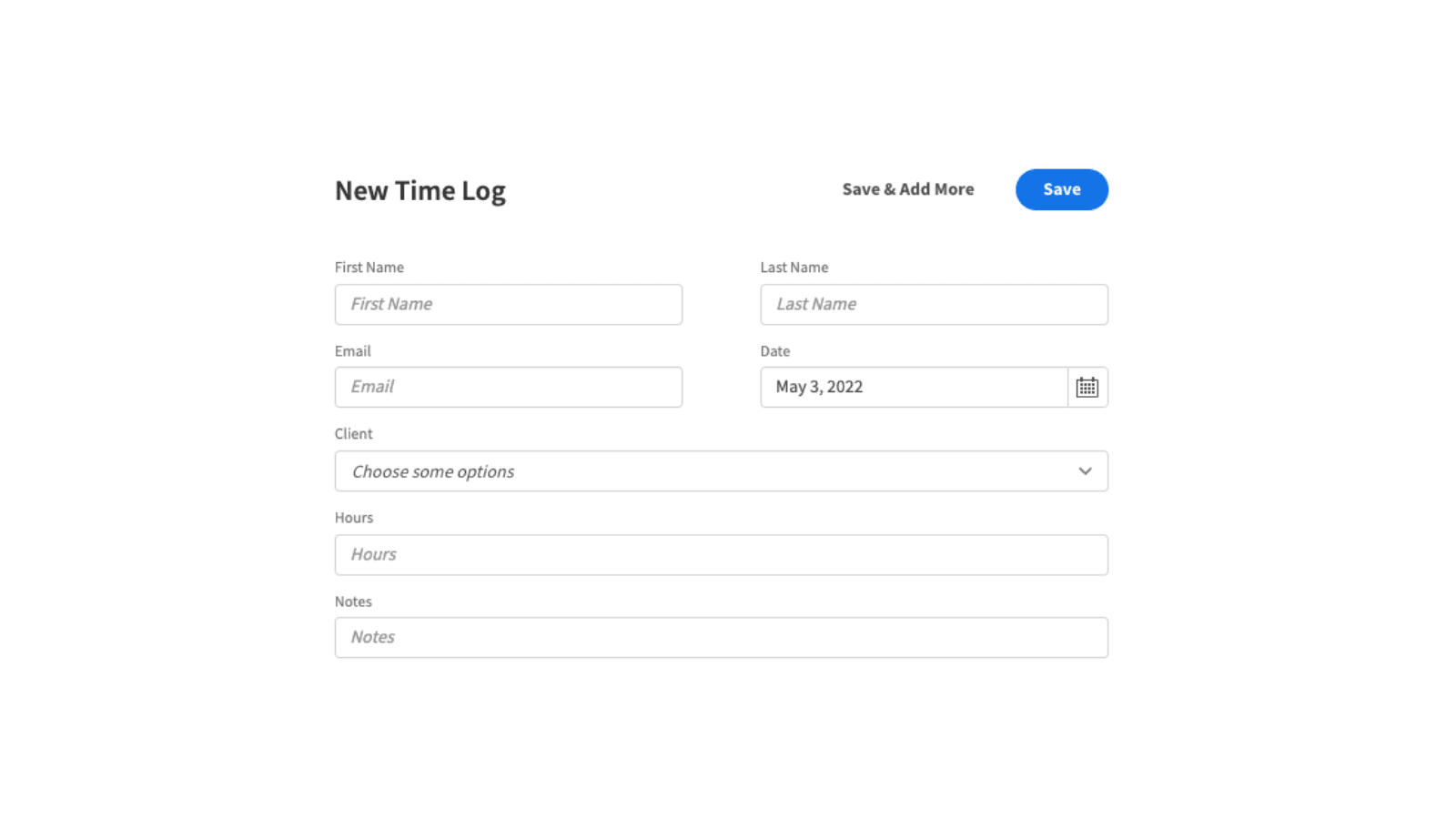 Data model timesheet form example Data model timesheet form example