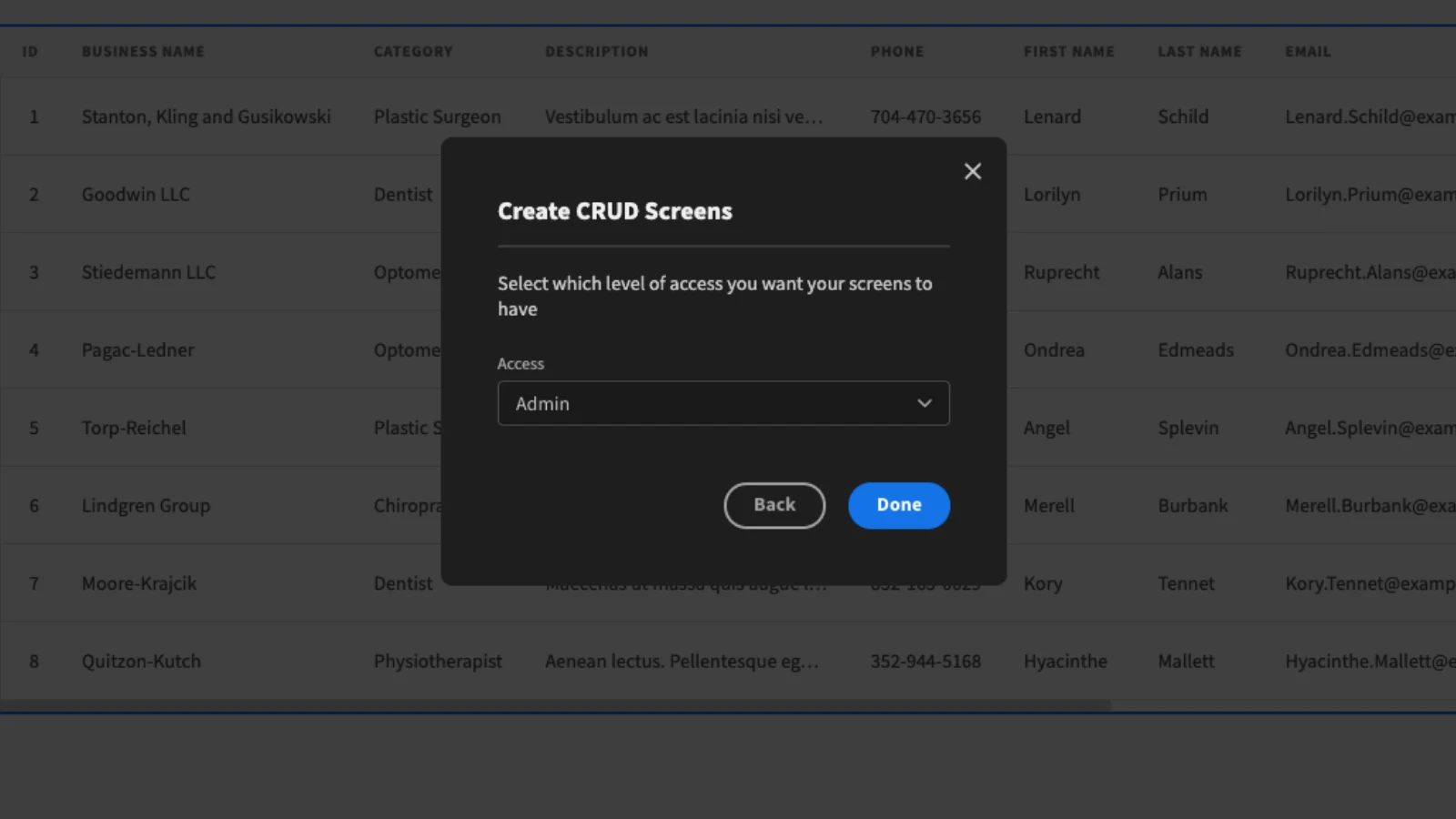 Autogenerate CRUD Screen Autogenerate CRUD Screens