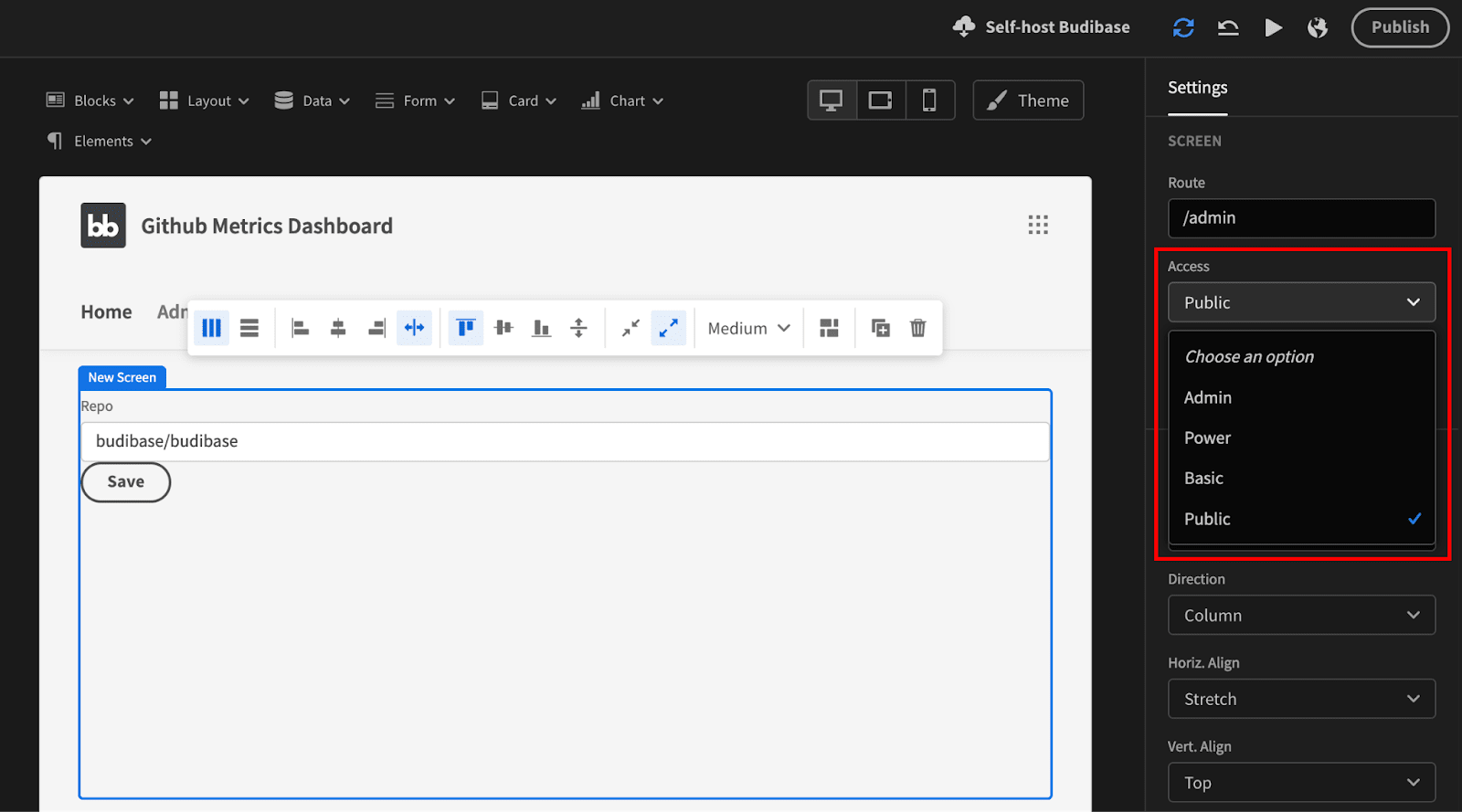 GitHub Metrics Dashboard access control GitHub Metrics Dashboard access roles
