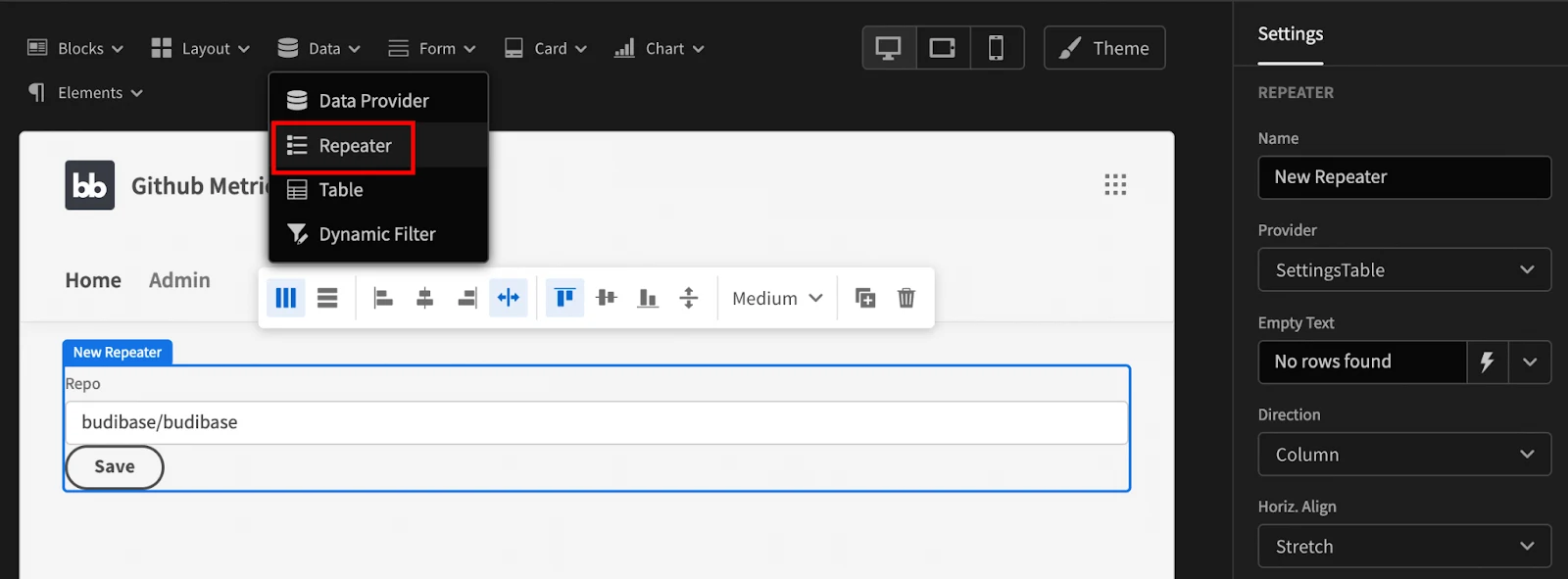 Add a repeater Add a repeater