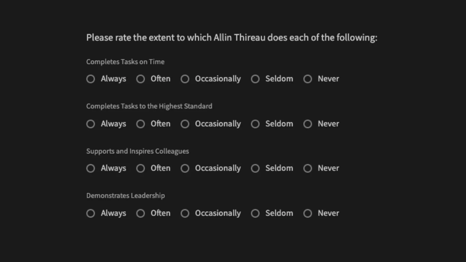 Form UI Design Likert Scale Form UI Design Likert Scale