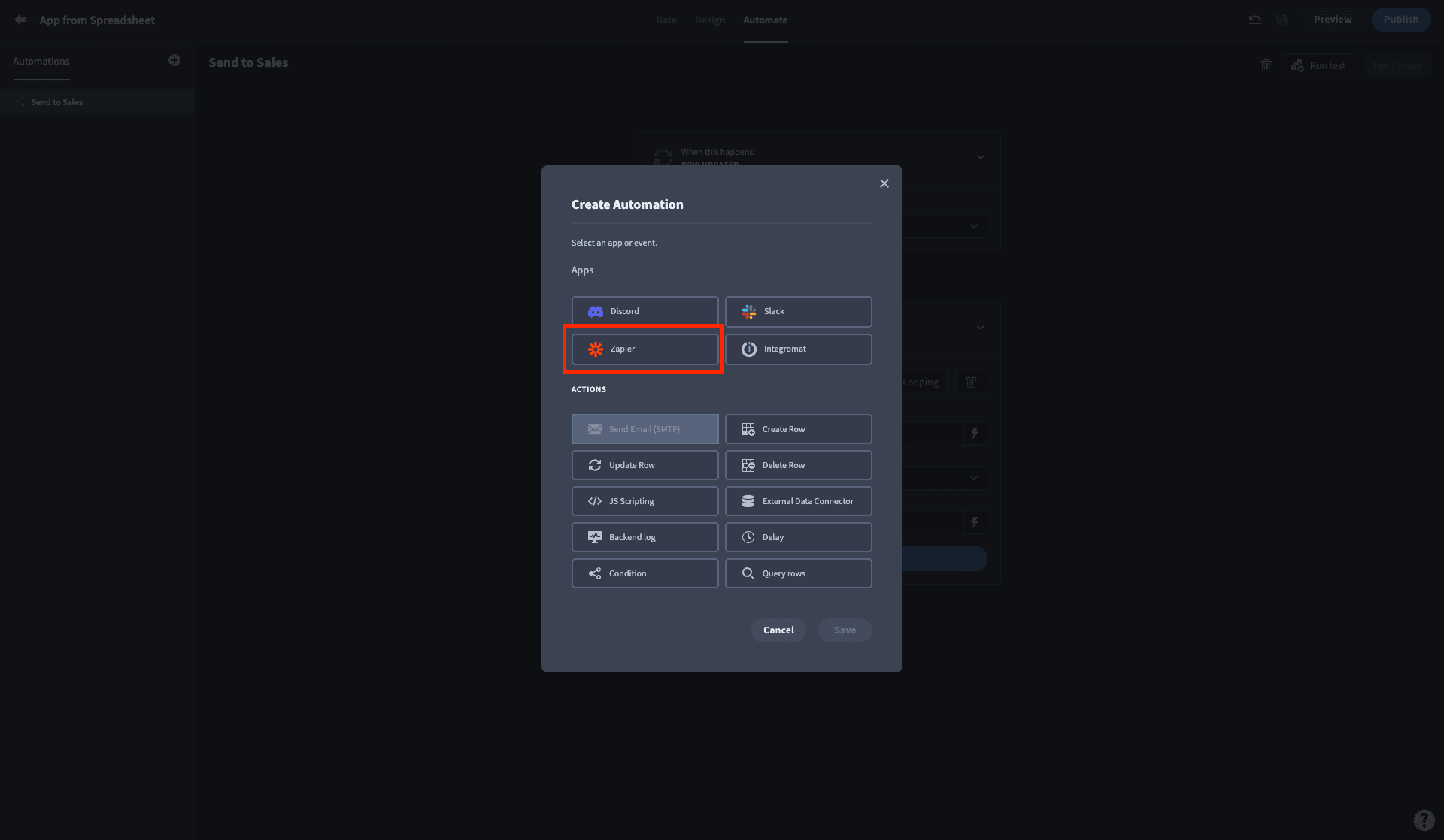 Integration actions Integration actions
