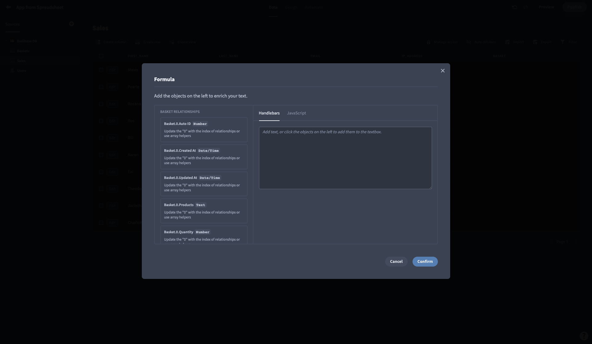 Create an app from a spreadsheet Create an app from a spreadsheet