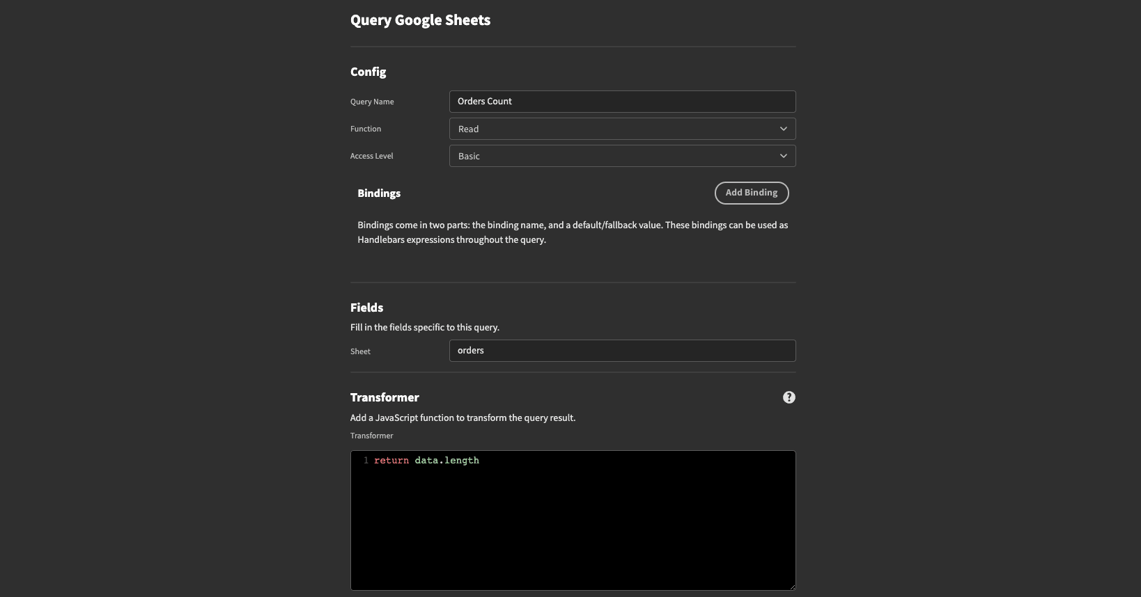 Sales count query Sales count query