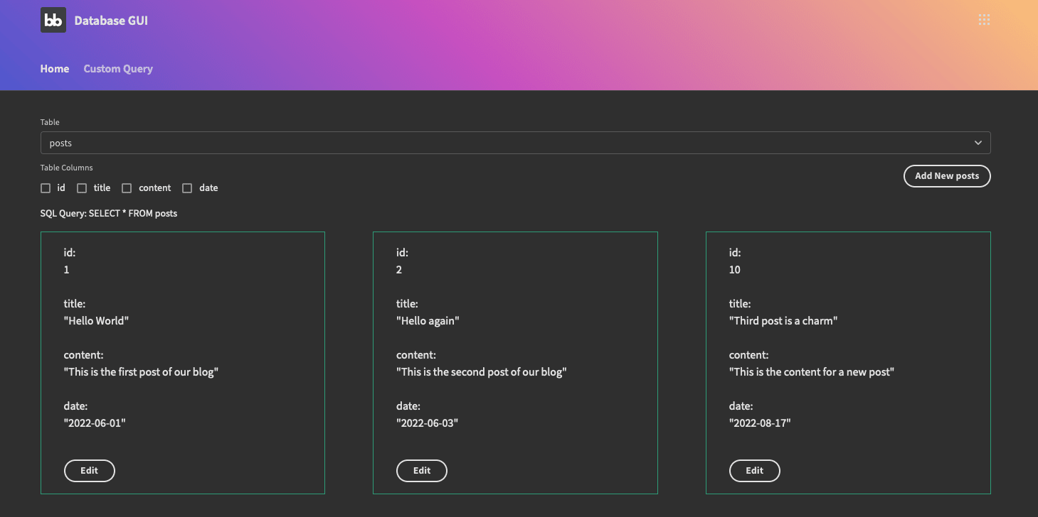 How to build a database GUI How to build a database GUI