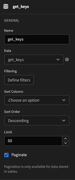get_keys component get_key component