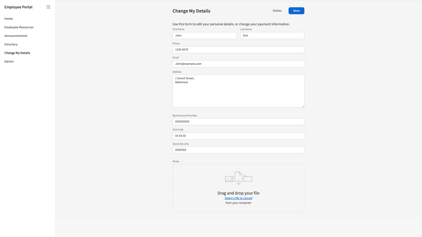 Internal tool example Internal tool example