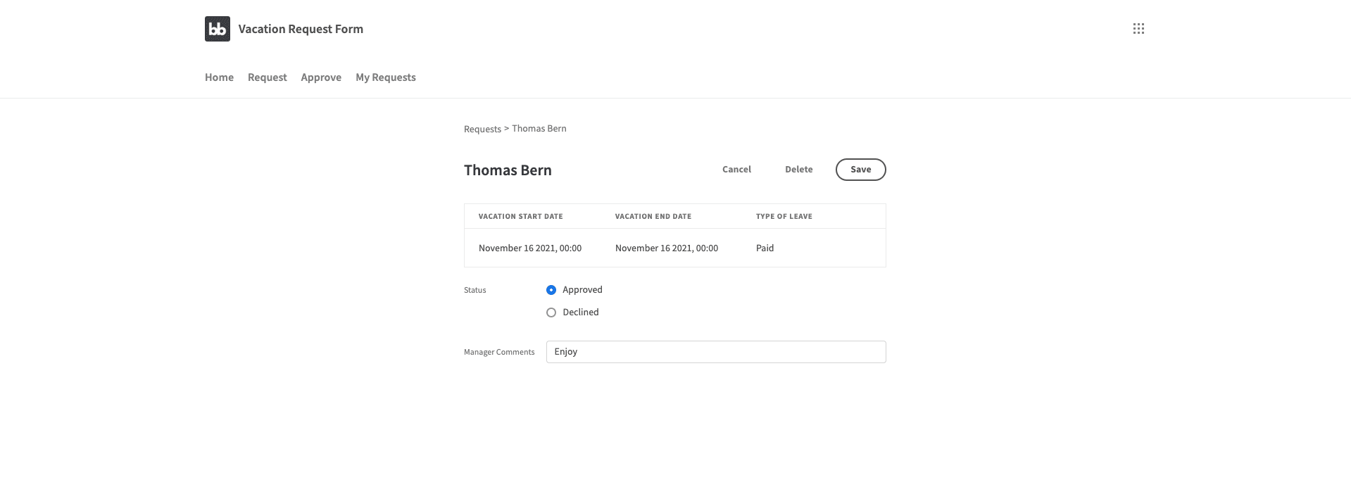In-House development examples workflow app In-house development examples workflow app