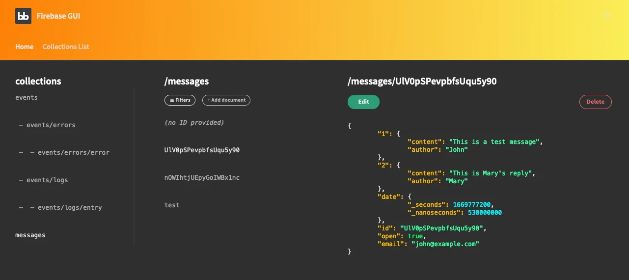 Firebase GUI Firebase GUI