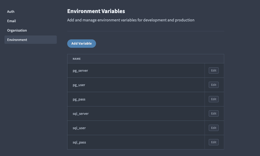Environment Variables Environment Variables
