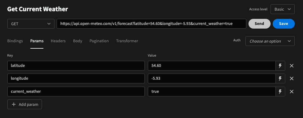 API configuration API configuration