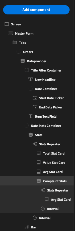 component tree component tree