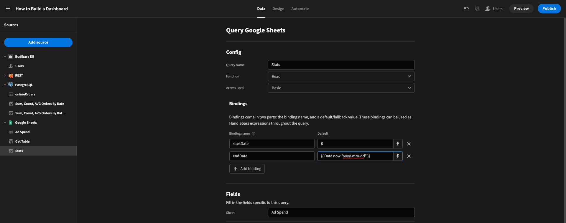 Google Sheets Dashboard Google Sheets Dashboard