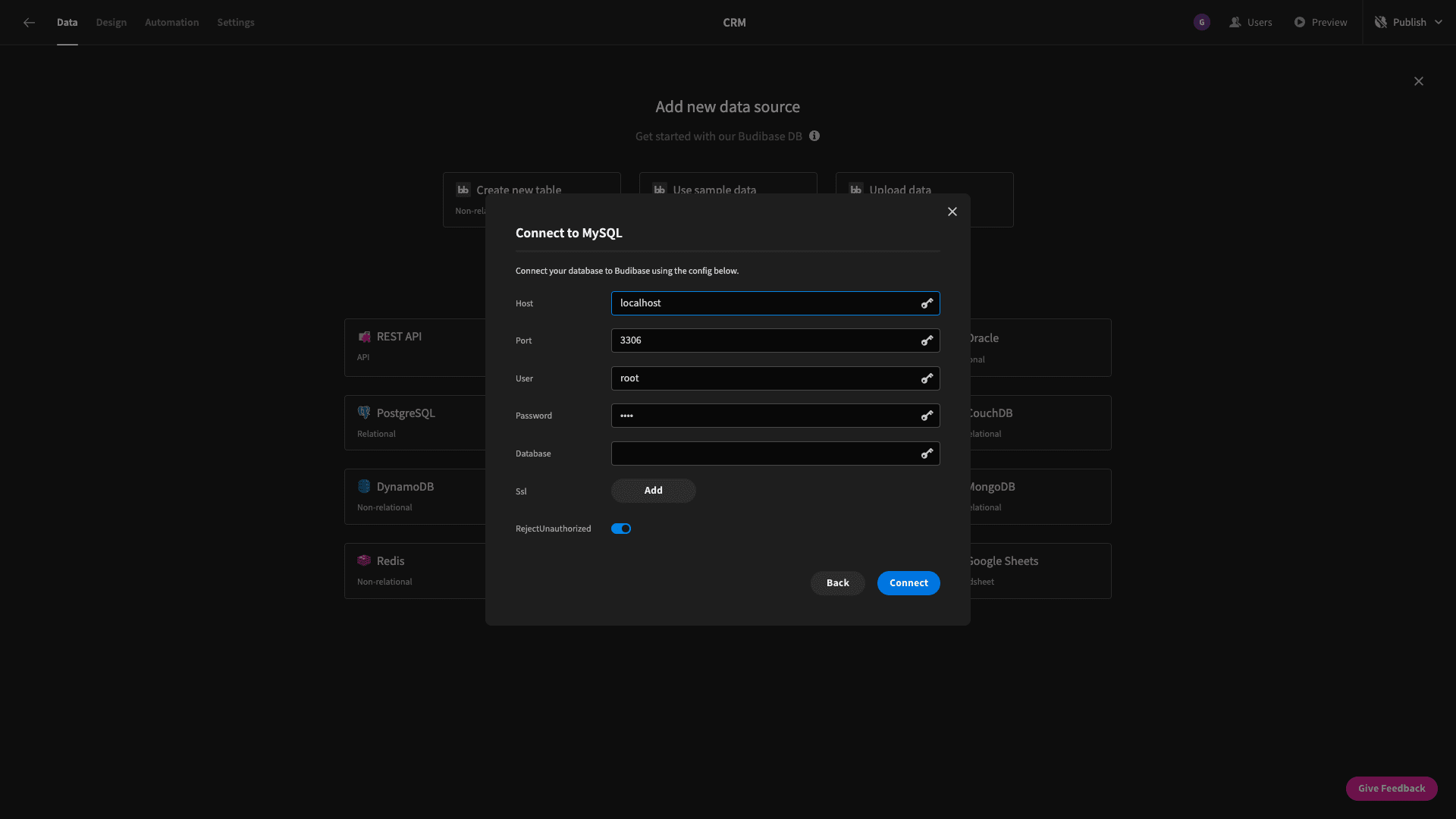 Operly database connections Operly database connections