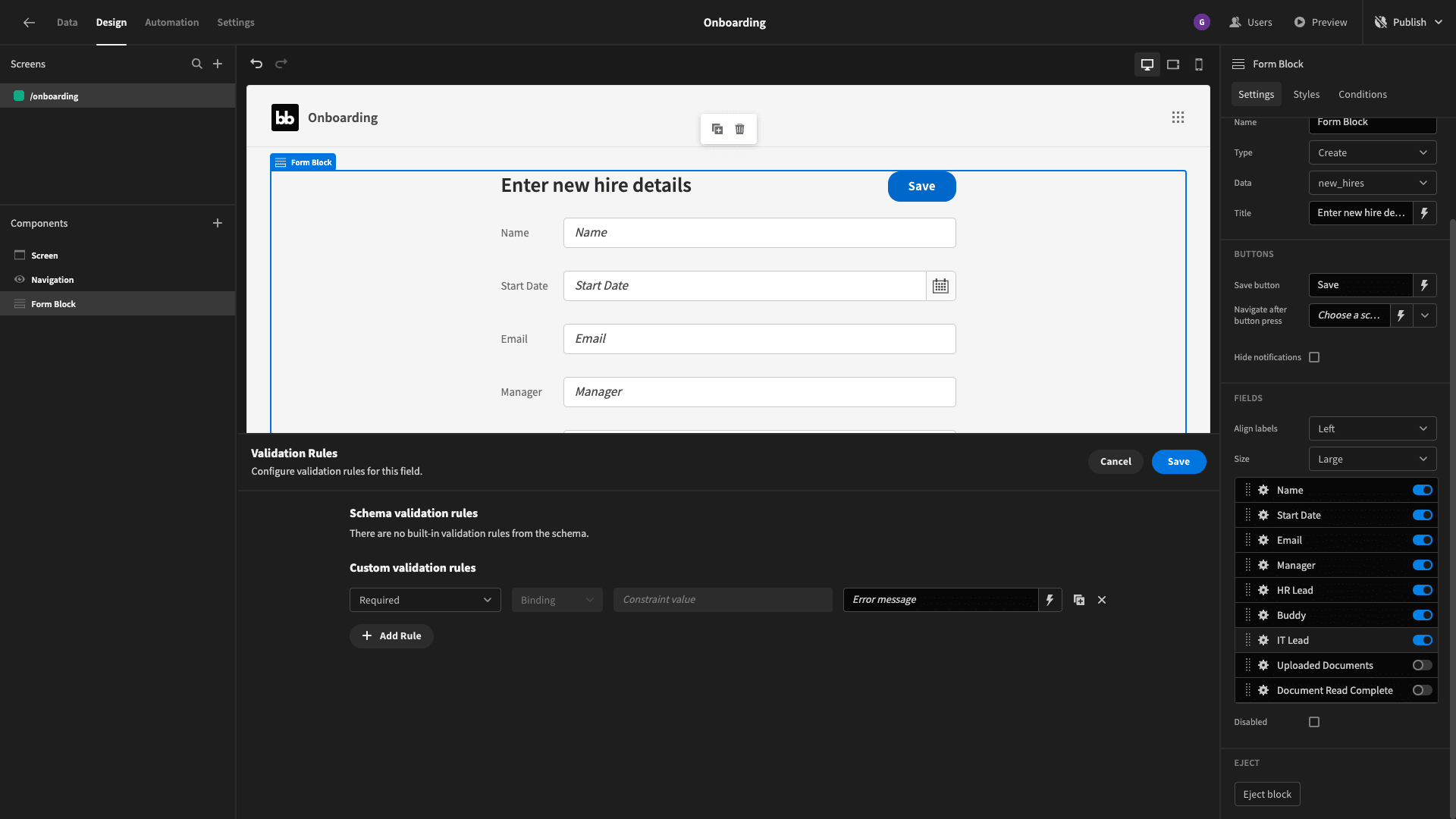 Validation Rules Validation rules