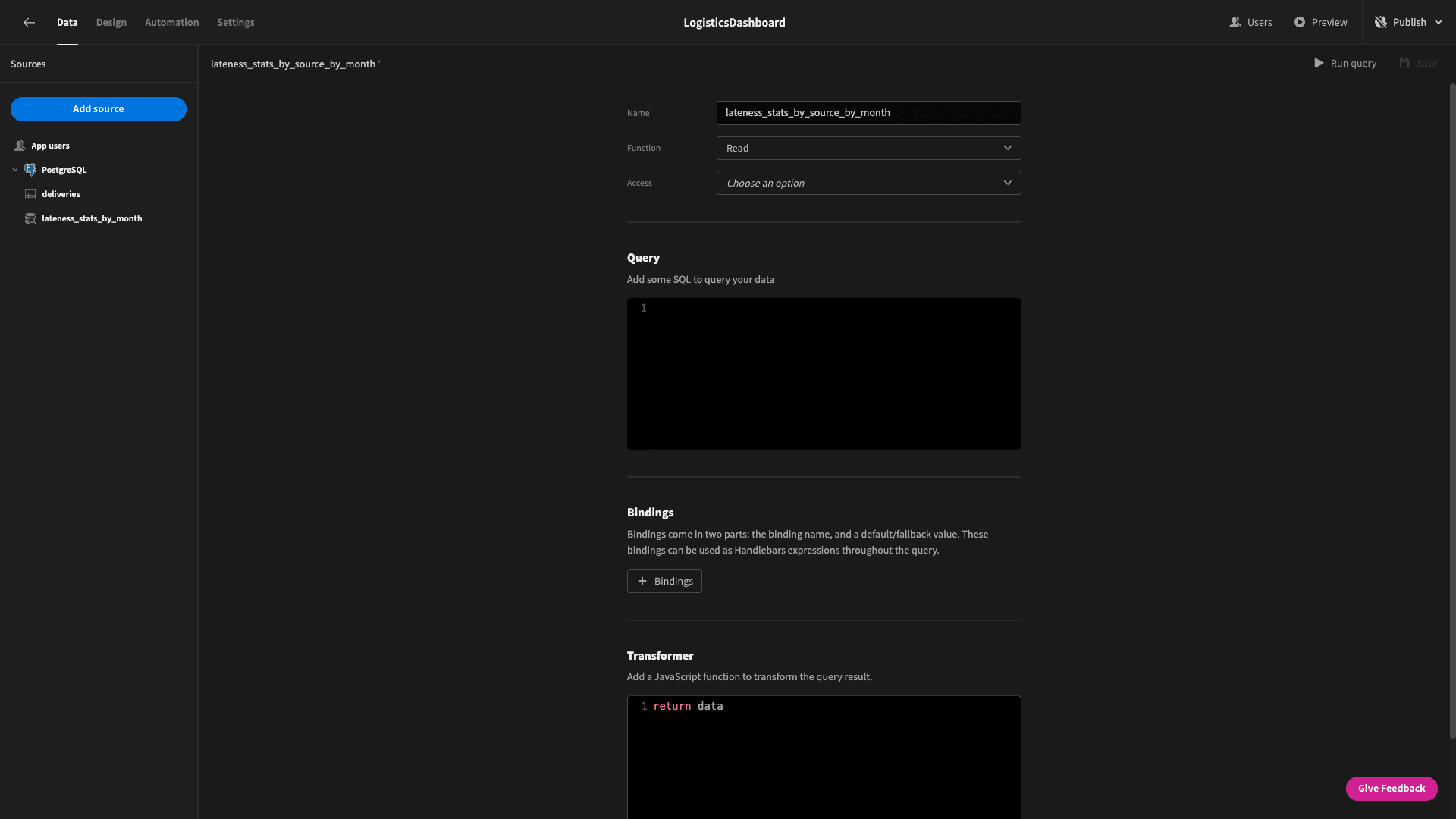 Logistics Dashboard