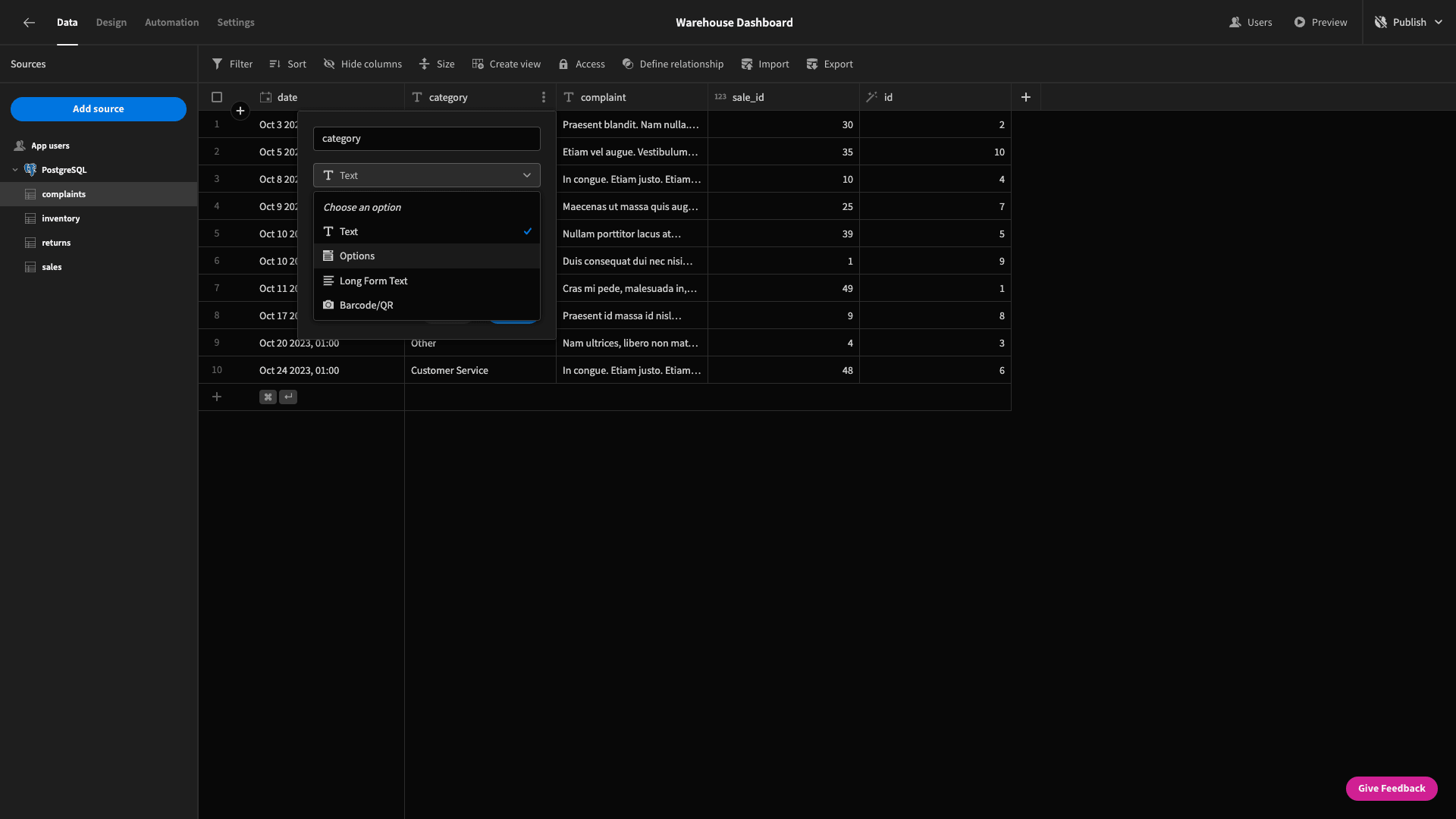Data Schema