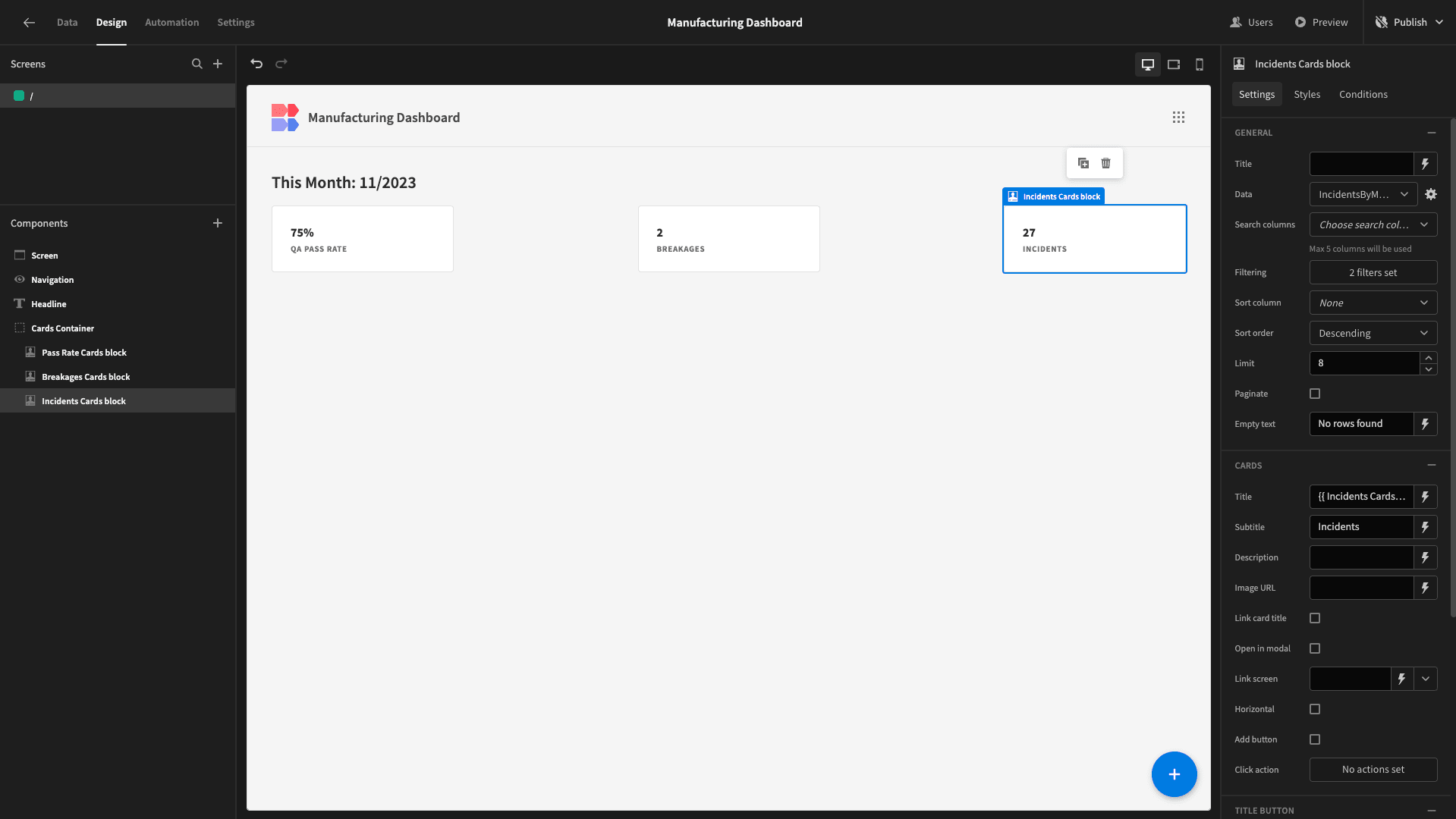 Manufacturing Dashboard Manufacturing Dashboard