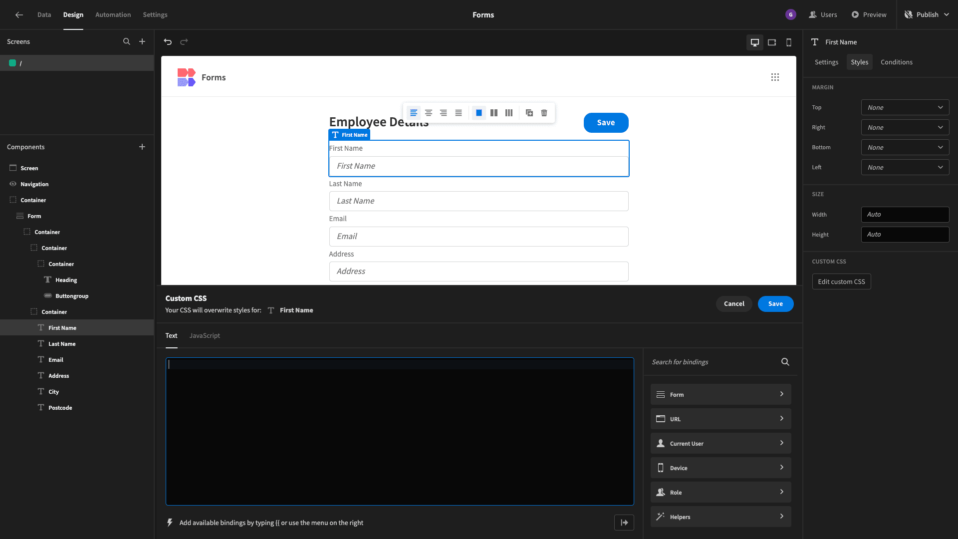 Form UI Design Form UI Design