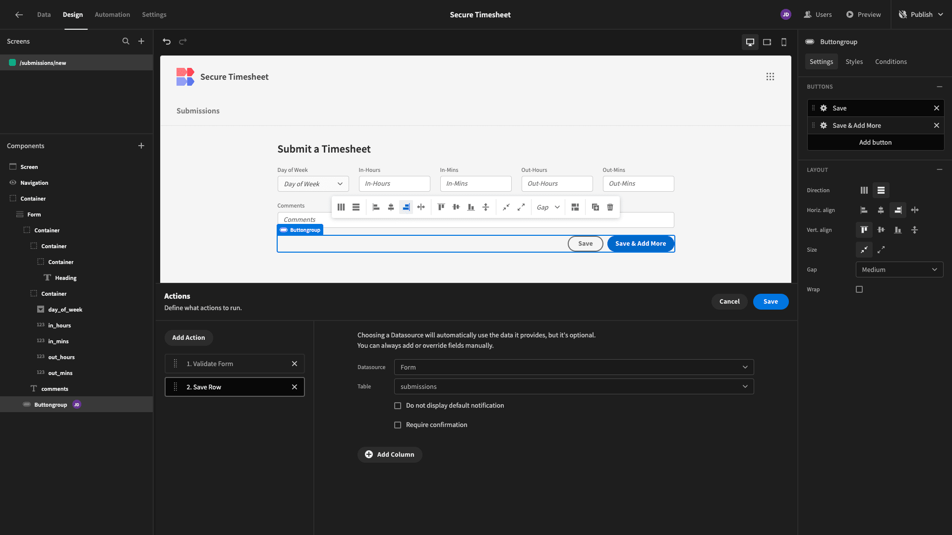 Submit timesheet Submit Timesheet