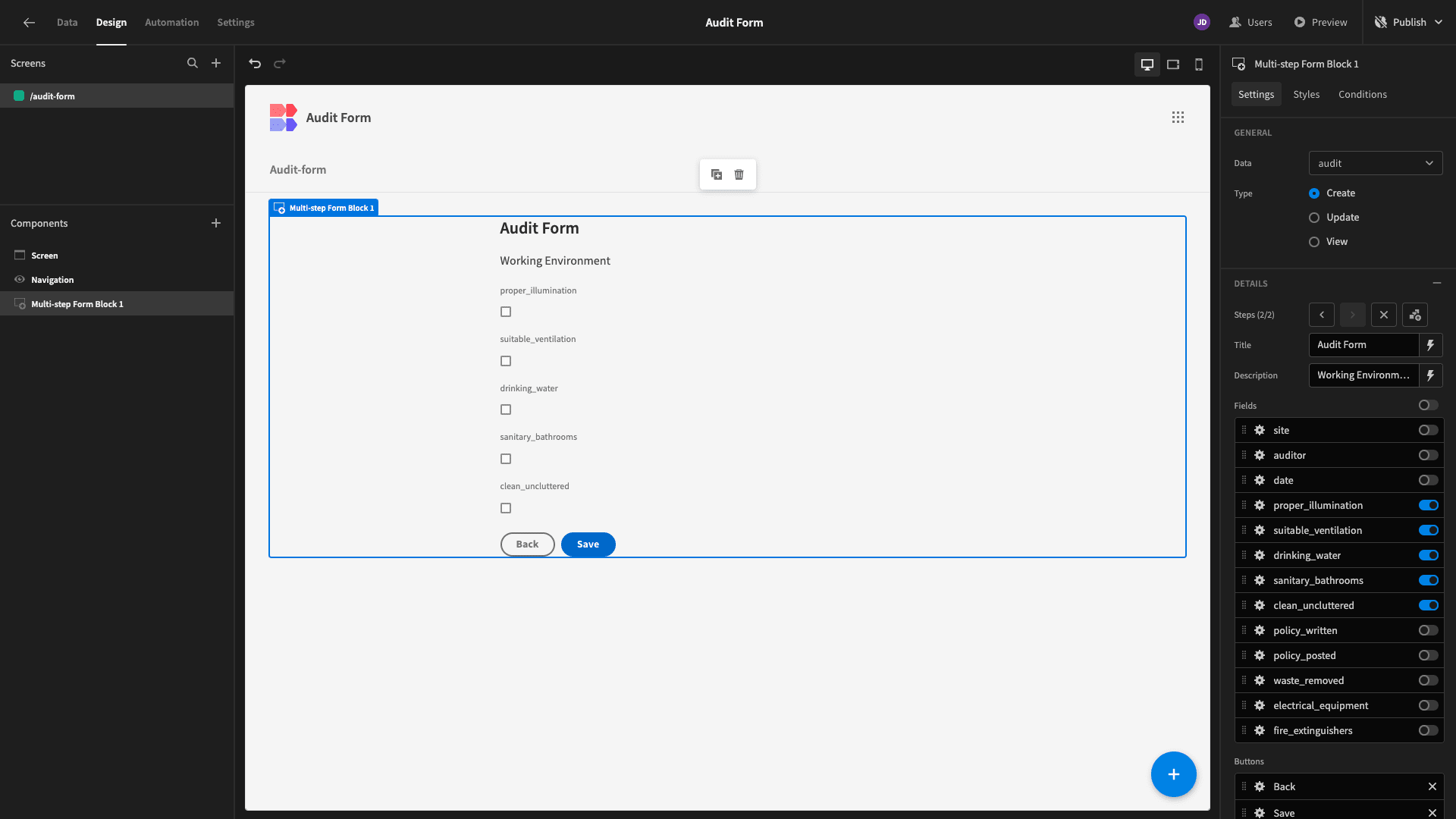 Audit Form Audit Form