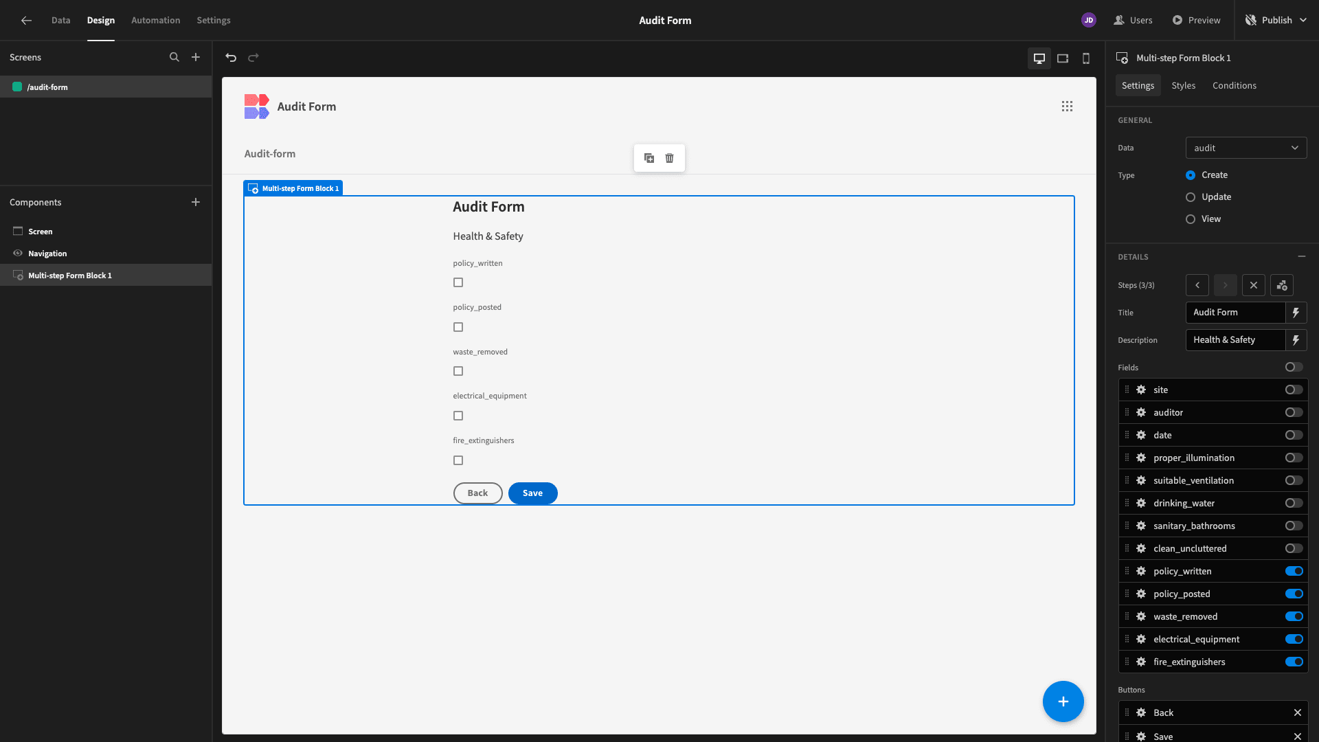 Audit Form Audit Form