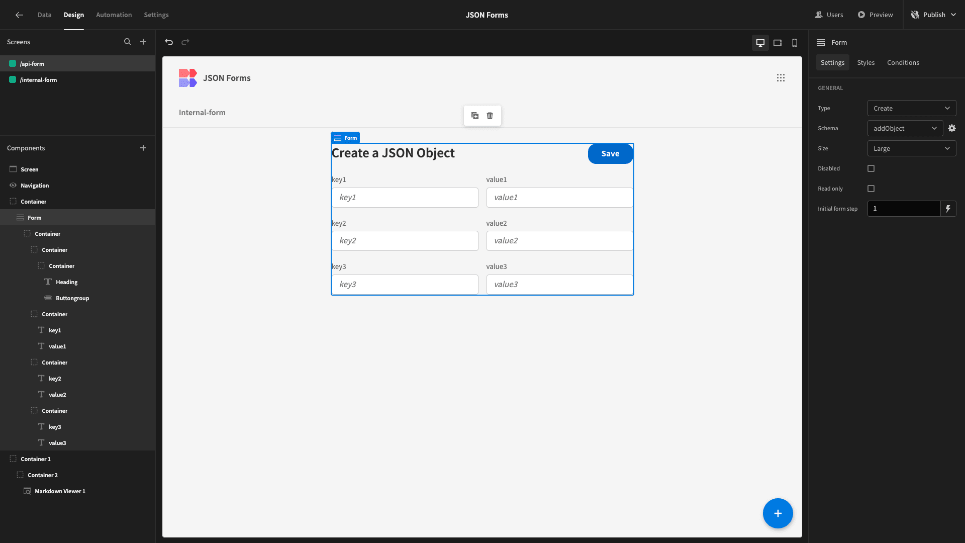 Object Store Data Entry Form Object Store Data Entry Form