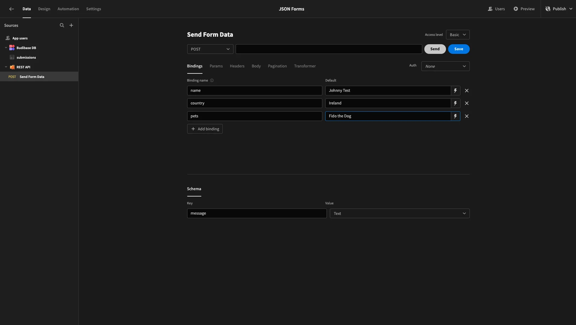 JSON Form JSON Form