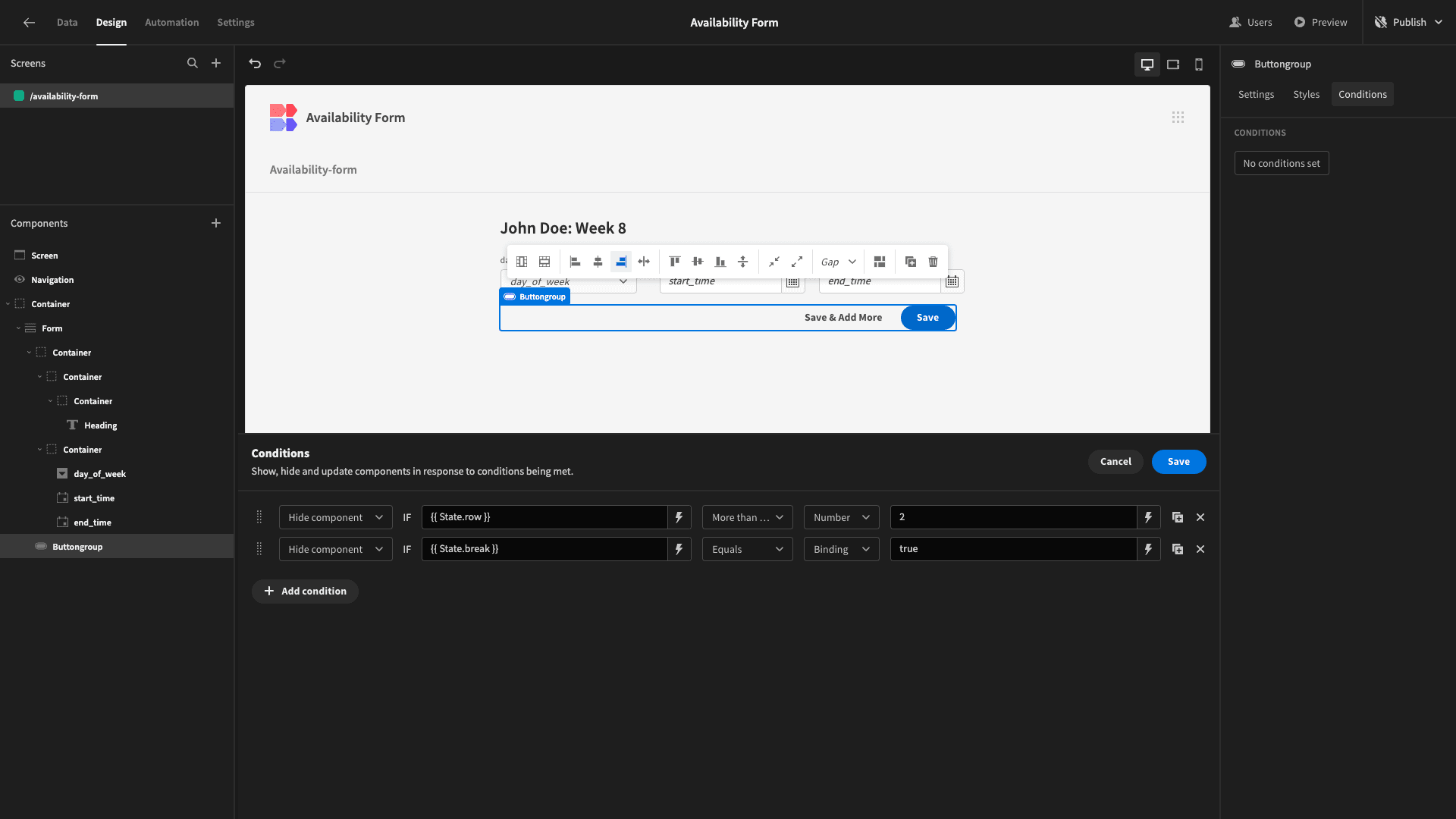 Hide Component