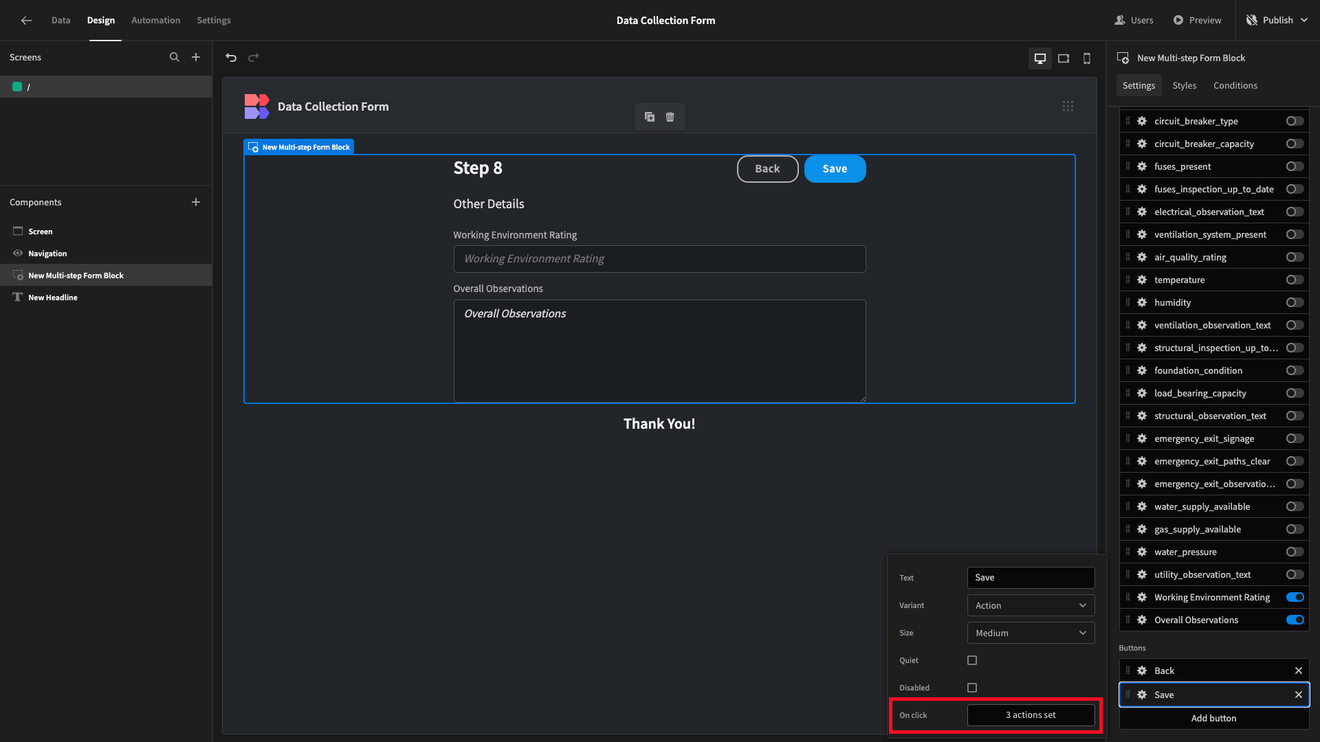 Button actions Button Actions