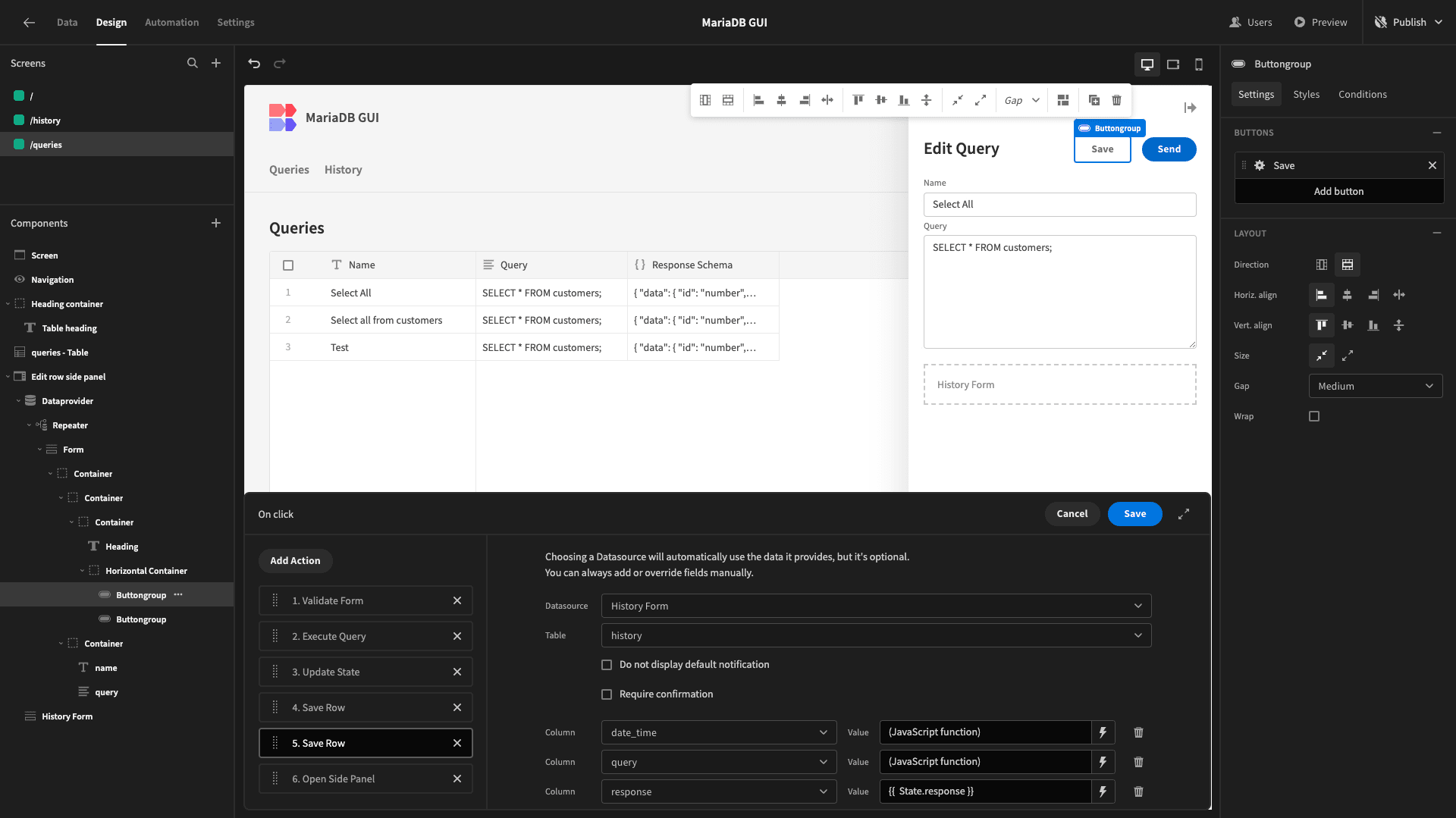 MariaDB GUI