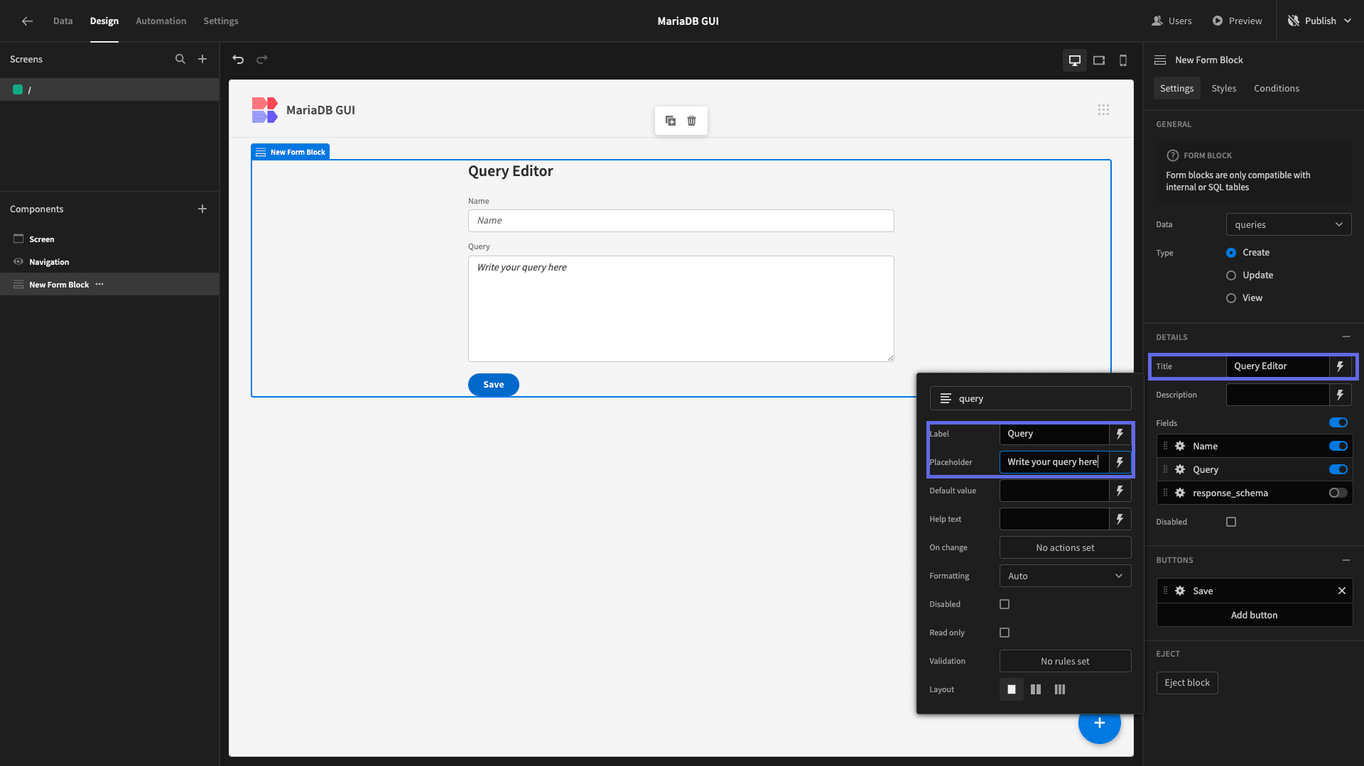 Query Editor