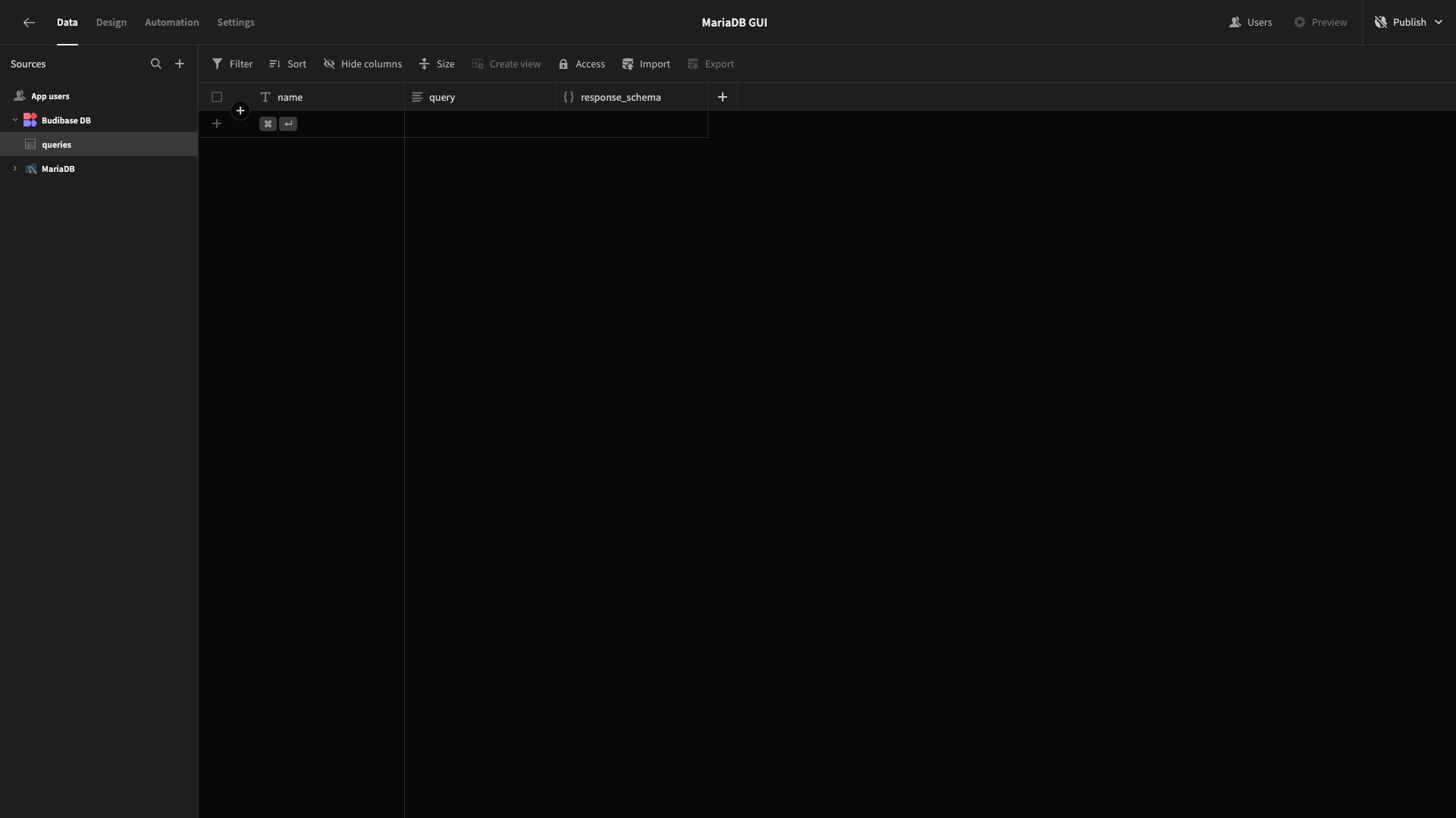 MariaDB GUI