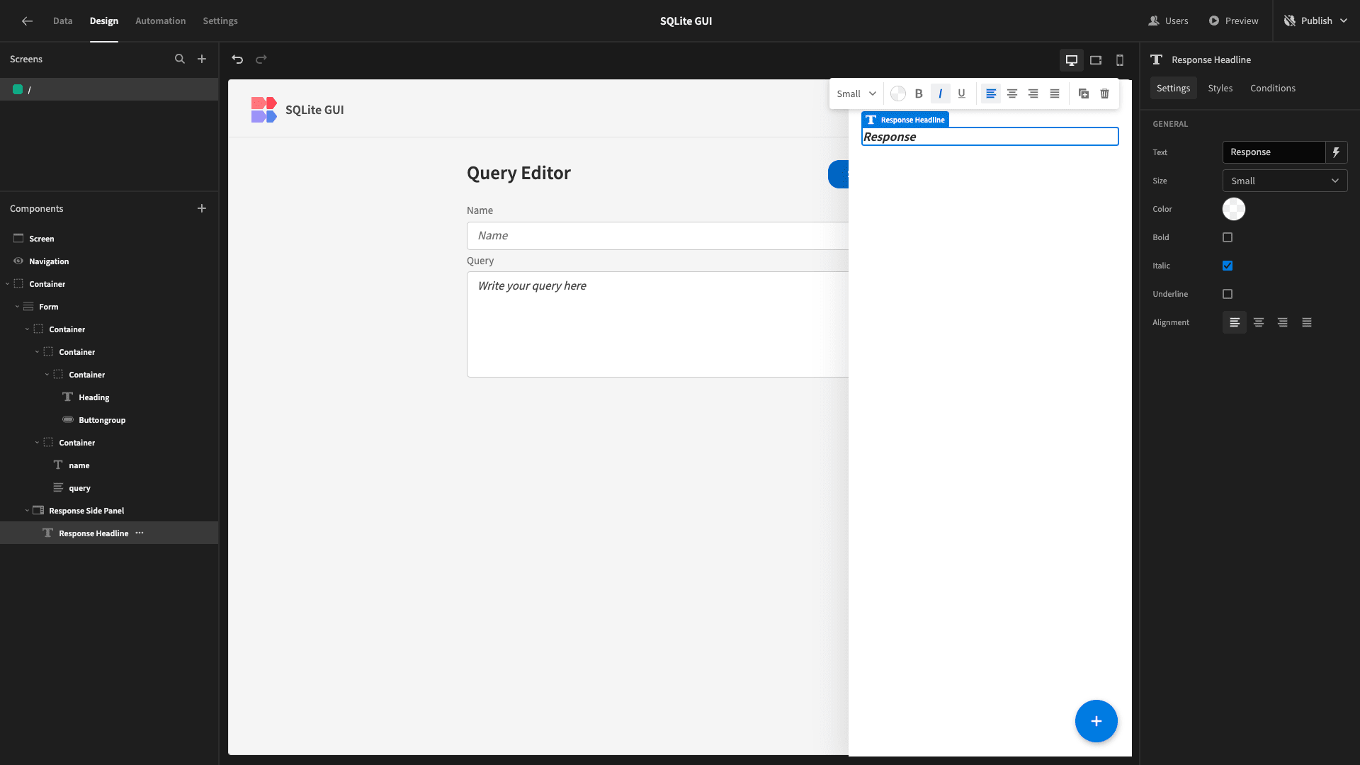 SQLite GUI