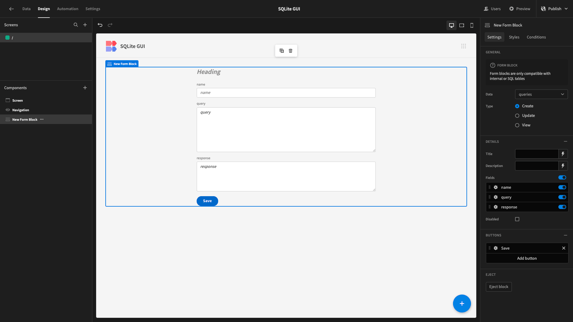 Form UI