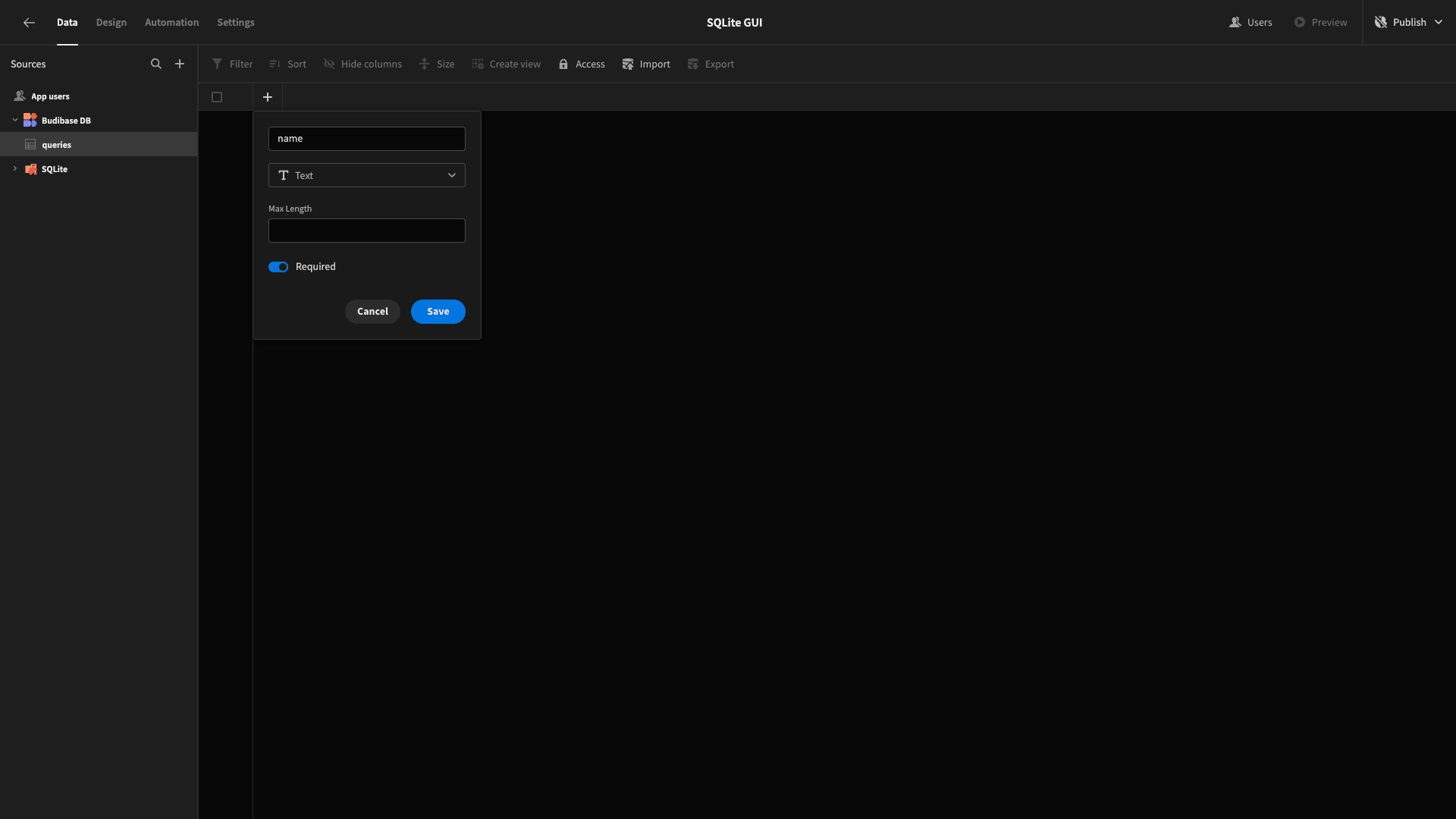 SQLite GUI