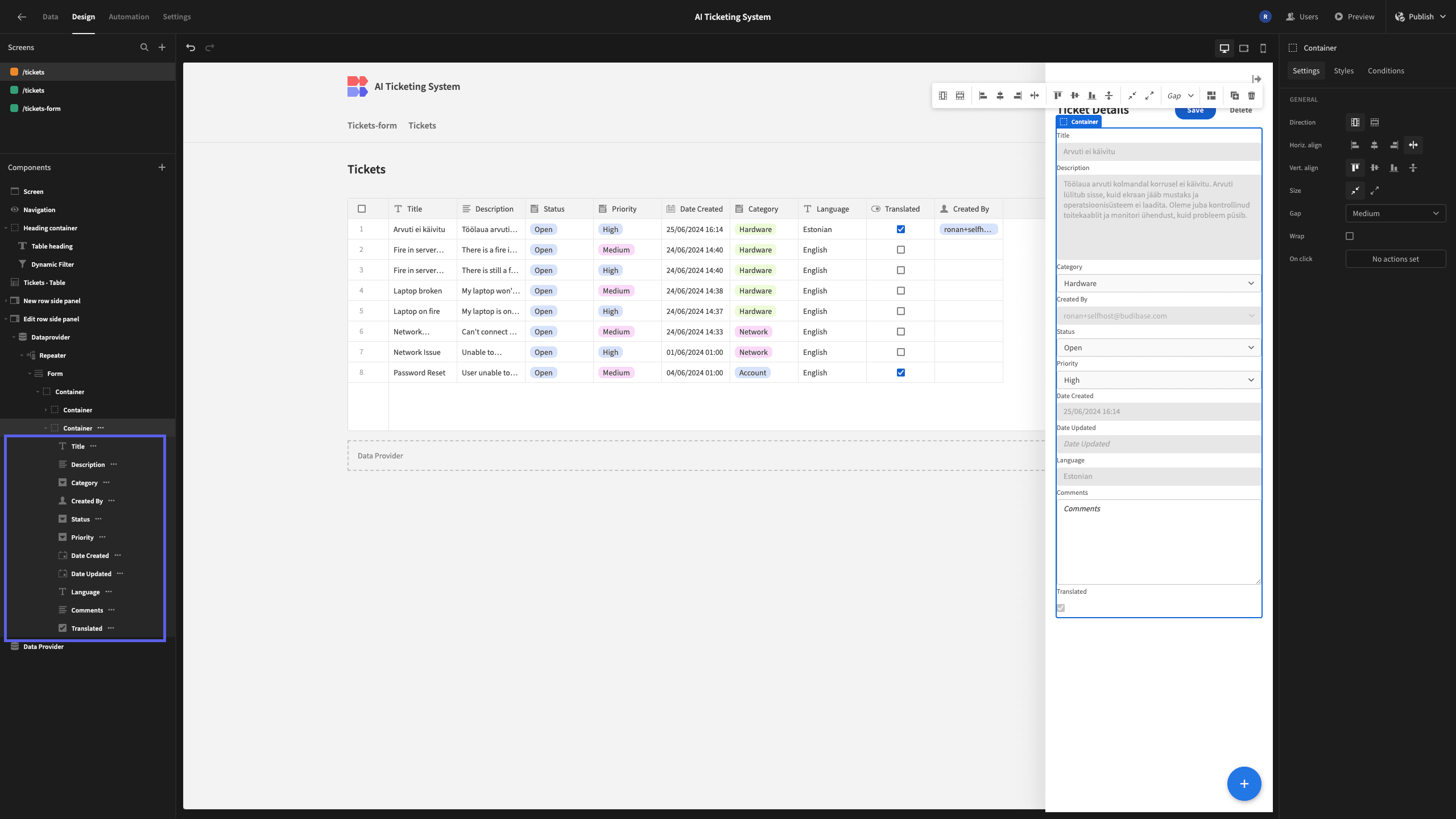 Component Tree Component Tree