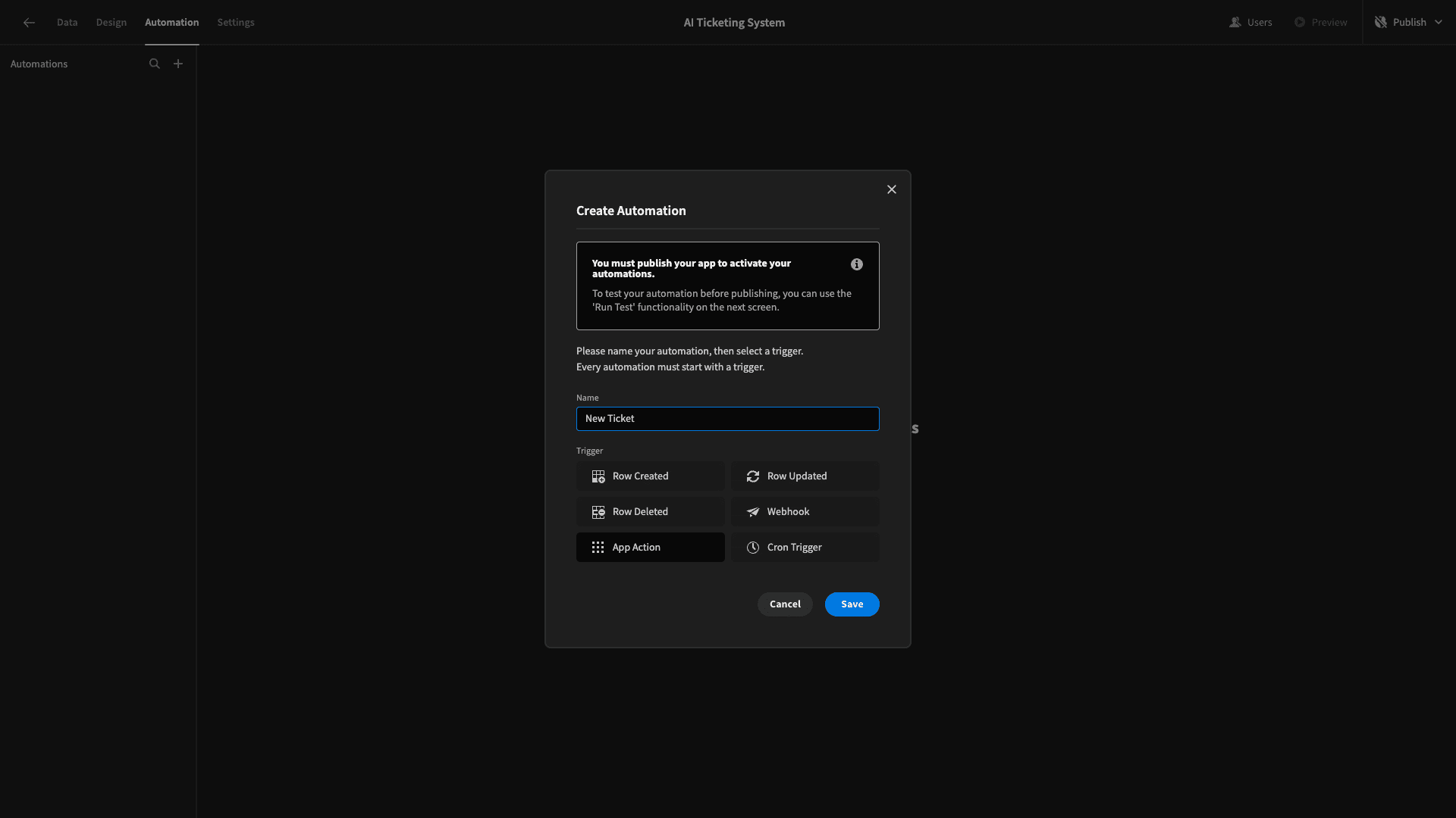 Create Automation Create Automation
