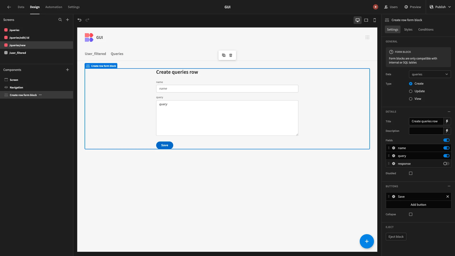 SQL GUI