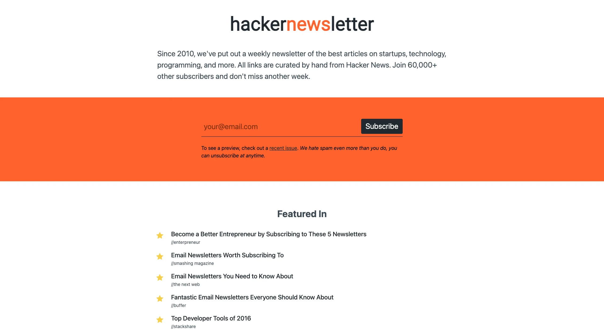 Hacker Newsletter Hacker Newsletter