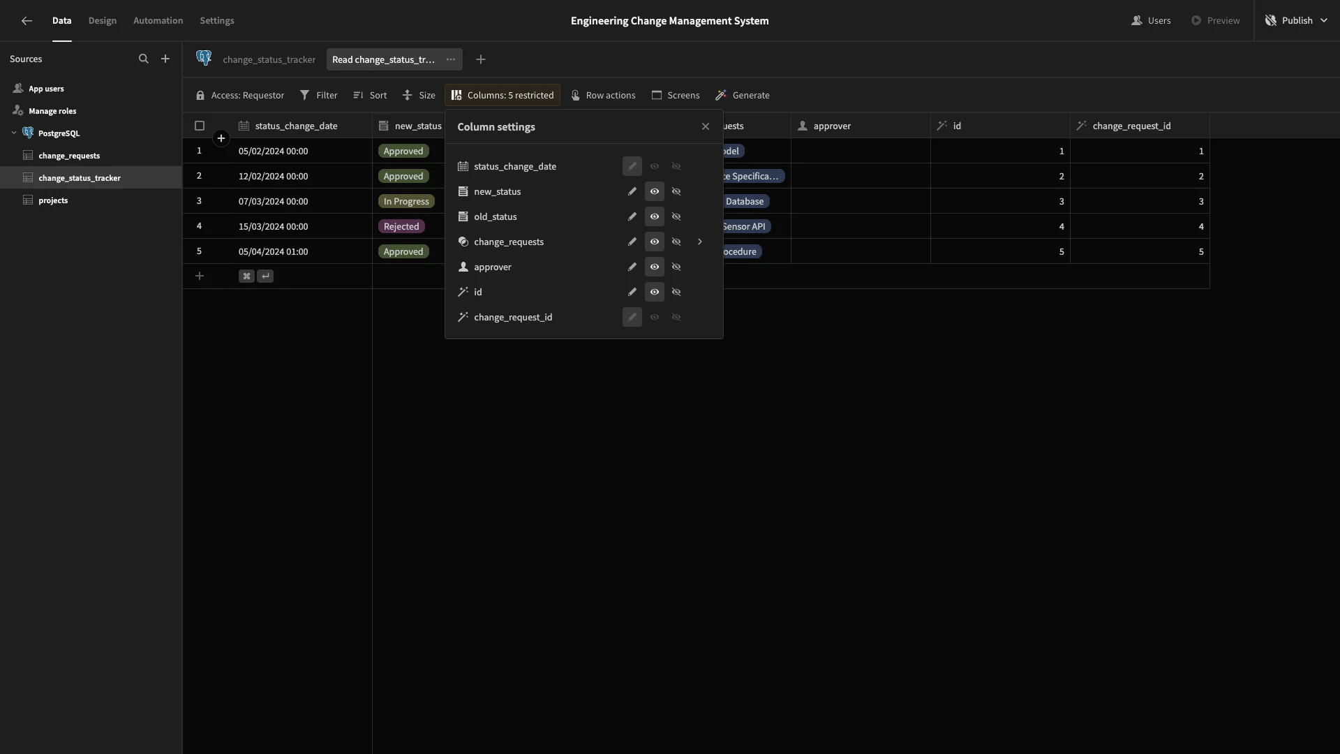 Engineering Change Management System