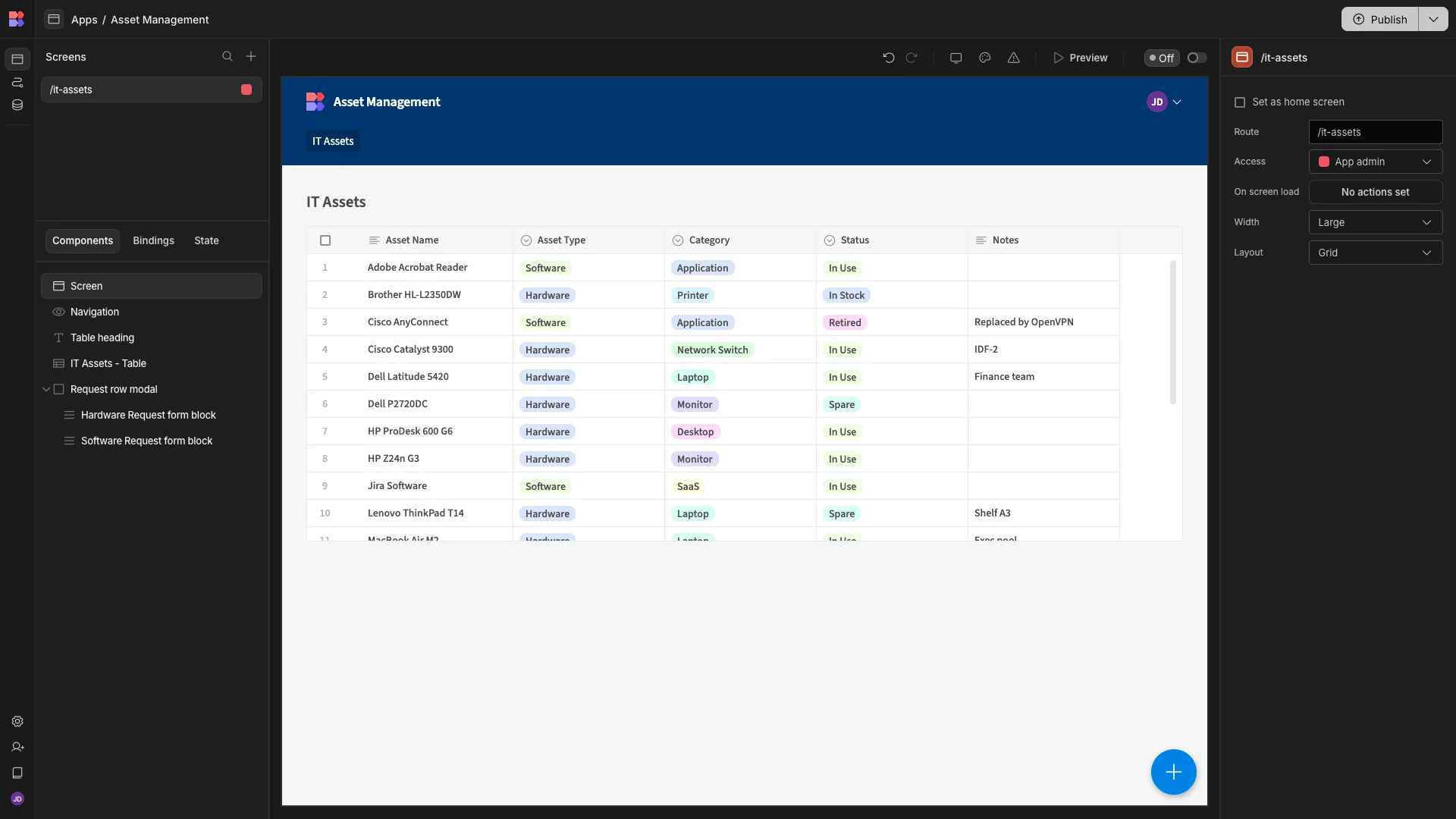 Asset Request Tool